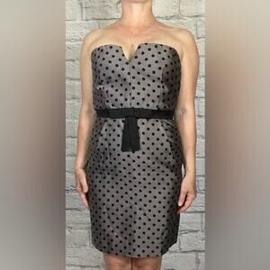 Milly Dark Silver Strapless Sheath Cocktail Dress